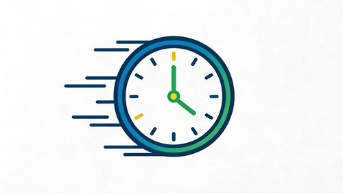 Fast-moving clock illustration representing City to Summit Courier's commitment to on-time delivery