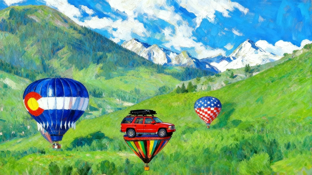 Denver to Snowmass Village courier service in mountain setting with hot air balloons